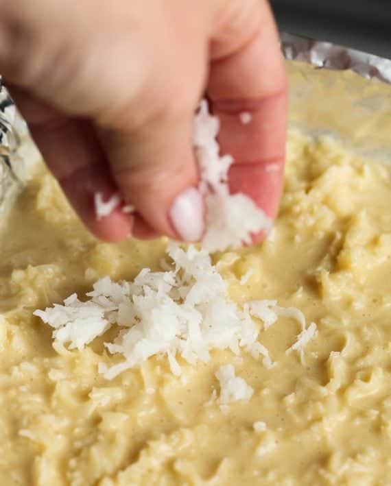 Buttery, sweet coconut bars!