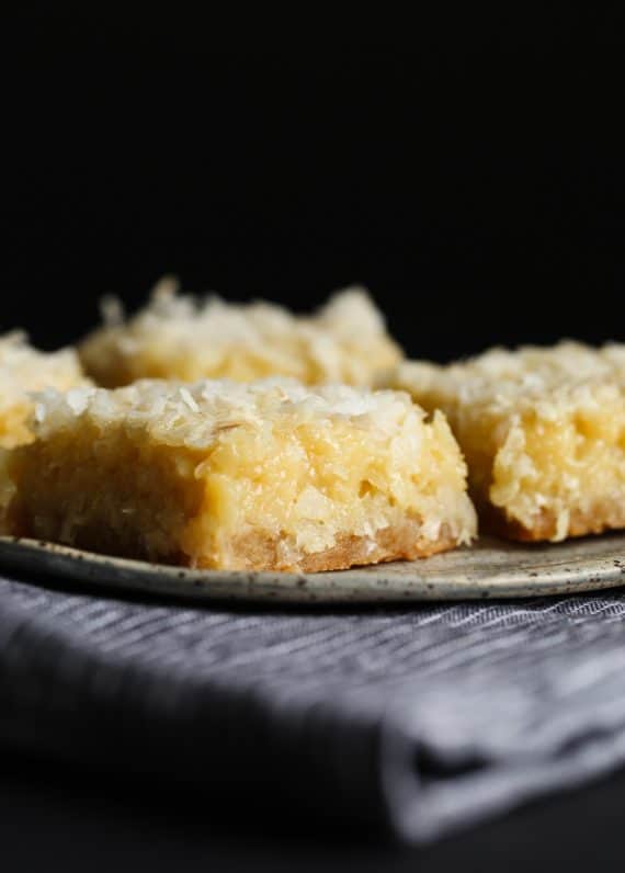 Buttery, sweet coconut bars!