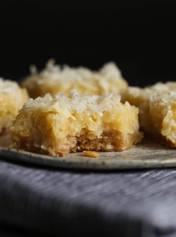 Buttery, sweet coconut bars!