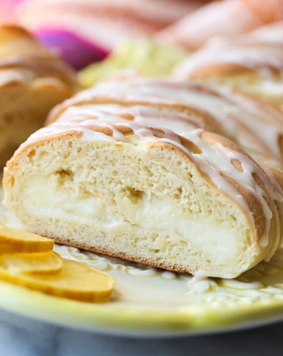 This Cream Cheese Lemon Braid is a sweet bread filled with creamy lemon cream cheese filling!