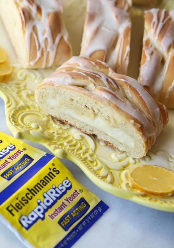 This Cream Cheese Lemon Braid is a sweet bread filled with creamy lemon cream cheese filling!