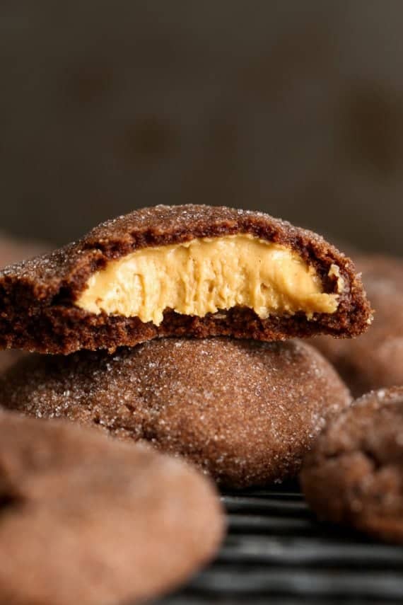 Peanut Butter Stuffed Cookies! These look innocent form the outside, but are filled with creamy, sweet peanut butter!