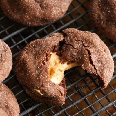 Image of a peanut butter stuffed chocolate cookies