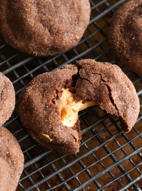 Peanut Butter Stuffed Cookies! These look innocent form the outside, but are filled with creamy, sweet peanut butter!