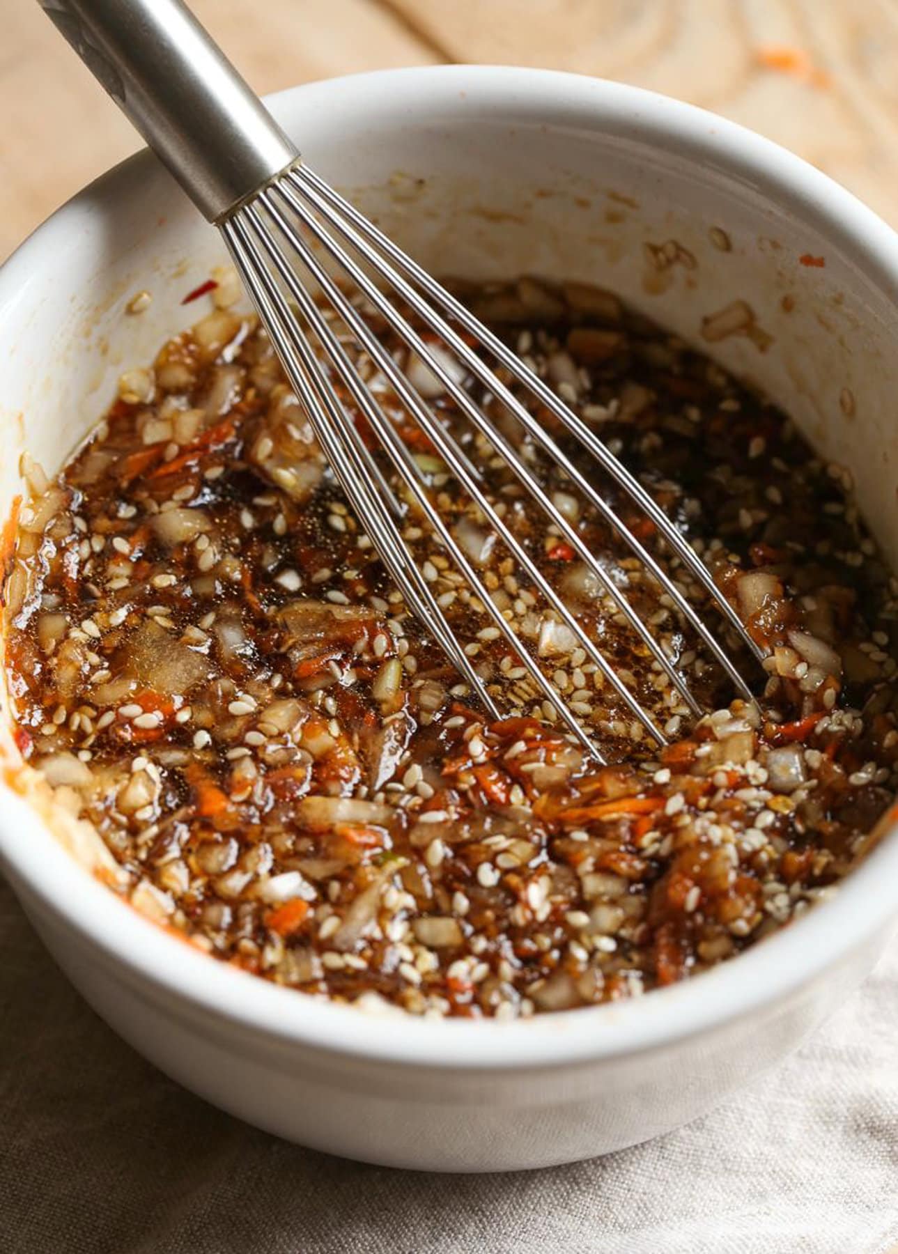 Pepper and garlic sauce mixed together in a bowl