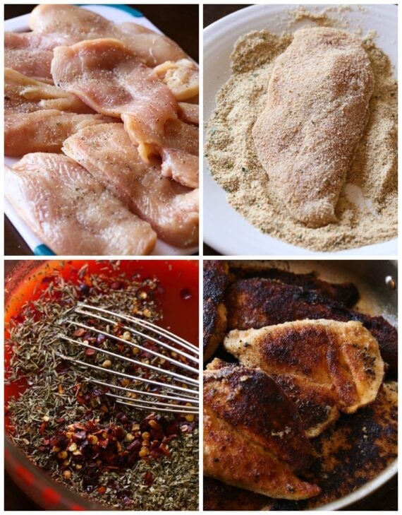 how to make chicken in a skillet collage