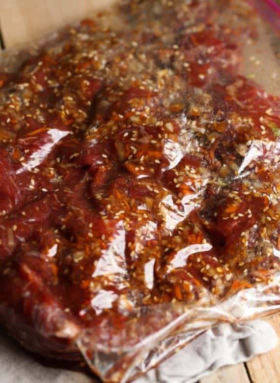 Asian Fire Meat... an easy and spicy marinade on thinly sliced beef. Great over rice or in an Asian-style taco!