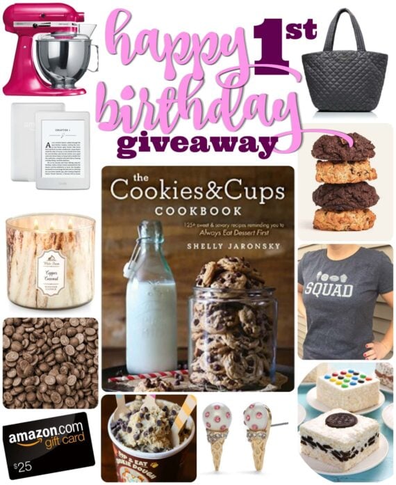 A Collage of Images of Different Desserts and Other Giveaway Prizes