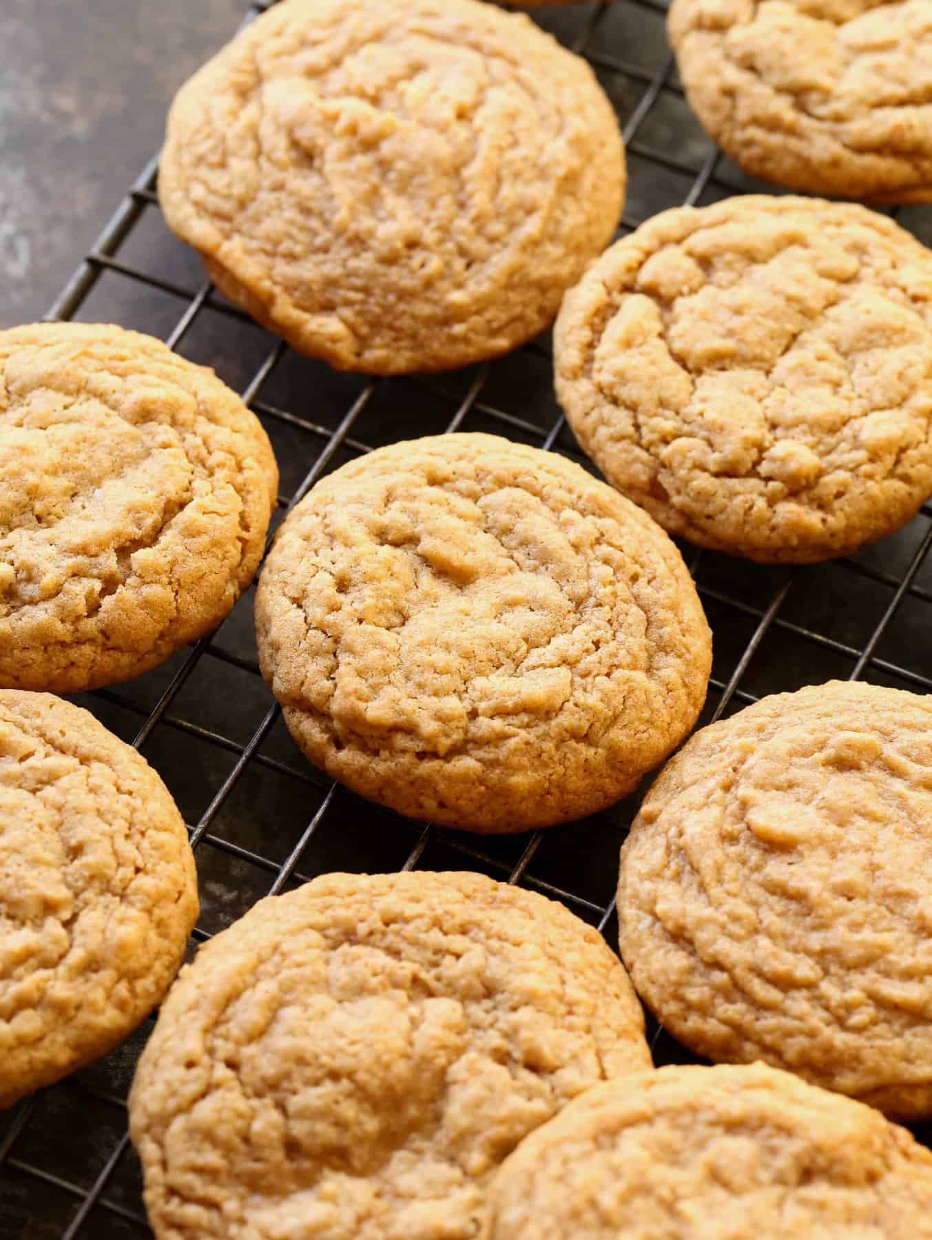 Graham cookies on a wire rack.