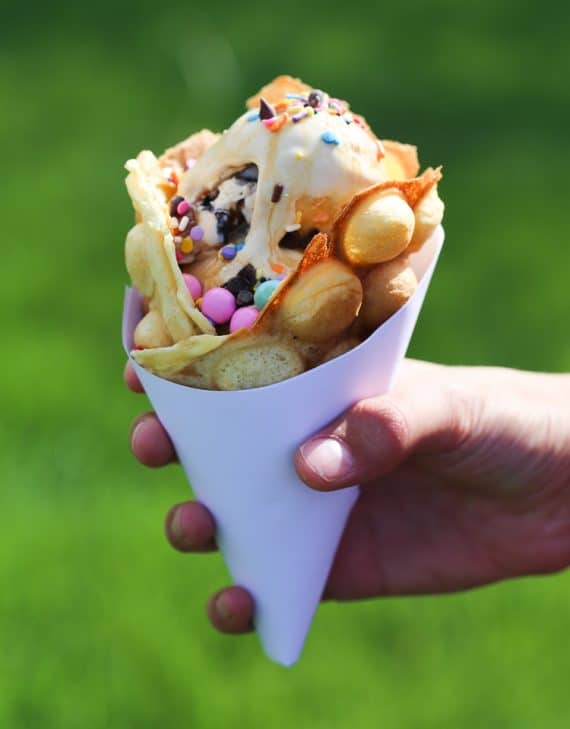 Bubble Waffle Ice Cream Cones!