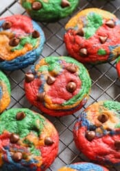 Rainbow Chocolate Chip Cookies