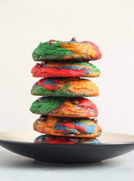 Soft Rainbow Chocolate Chip Cookies Recipe