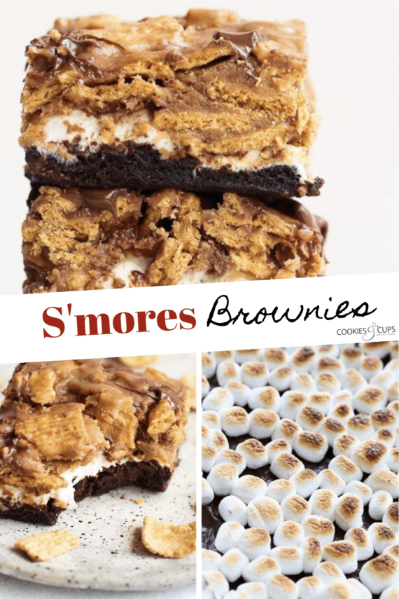 Pinterest Image for Peanut Butter S'mores Brownies