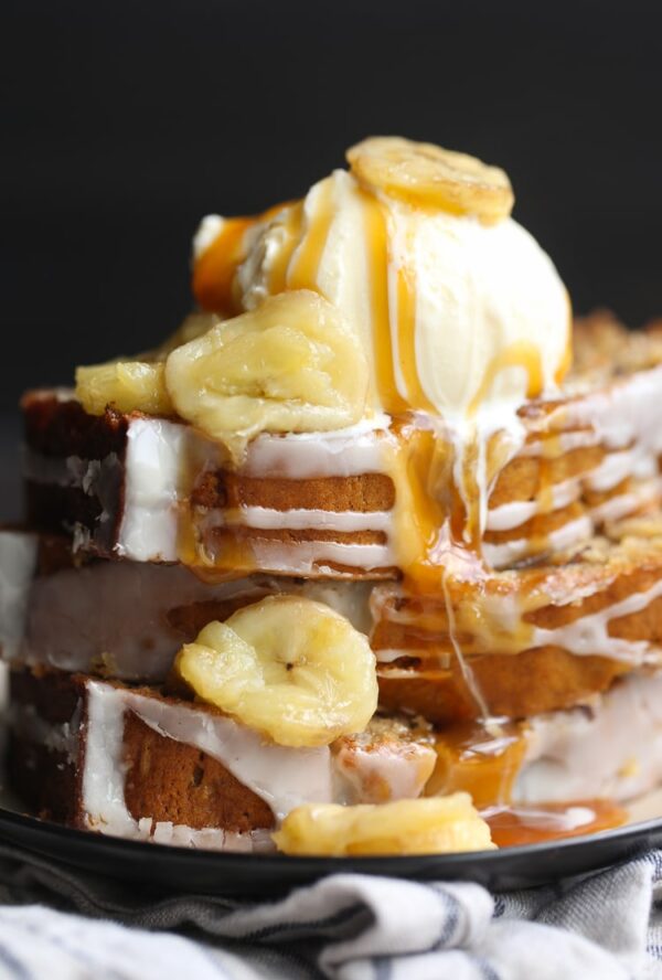 bananas foster banana bread
