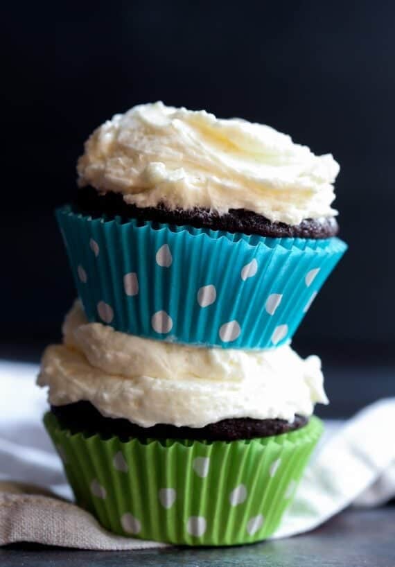 Heritage Frosting! This creamy, not-too-sweet frosting starts with a cooked flour and milk mixture! Such a great alternative to traditional buttercream!