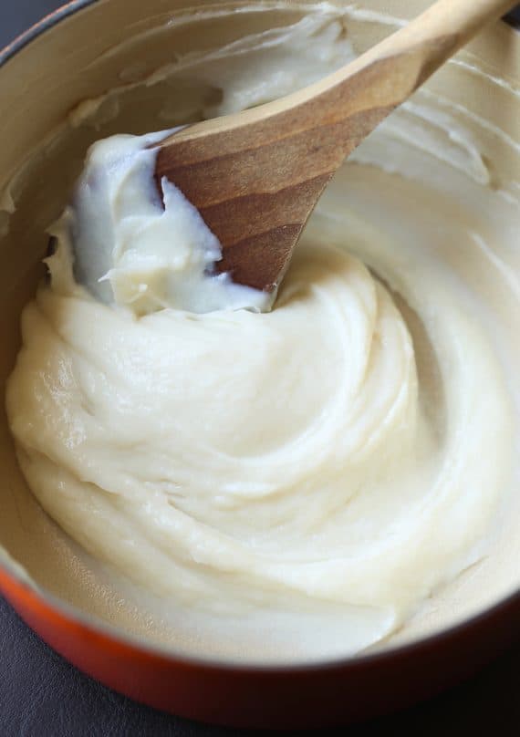 Heritage Frosting! This creamy, not-too-sweet frosting starts with a cooked flour and milk mixture! Such a great alternative to traditional buttercream!