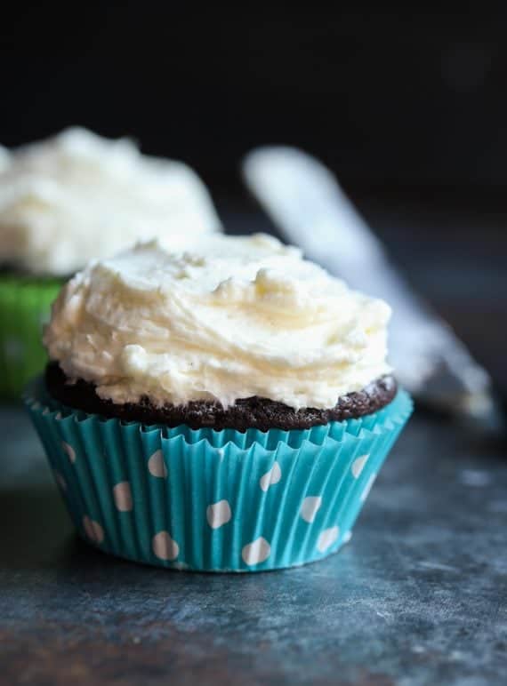 Heritage Frosting! This creamy, not-too-sweet frosting starts with a cooked flour and milk mixture! Such a great alternative to traditional buttercream!