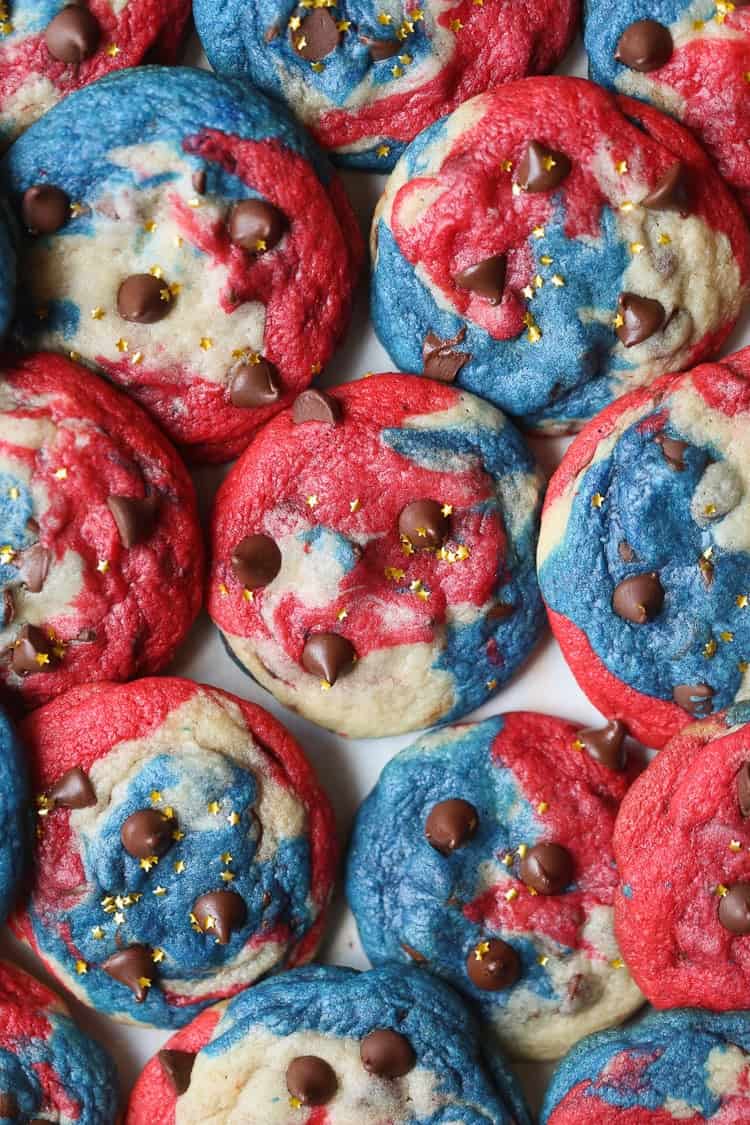 Patriotic Chocolate Chip Cookies | Easy & Fun 4th of July Dessert Idea