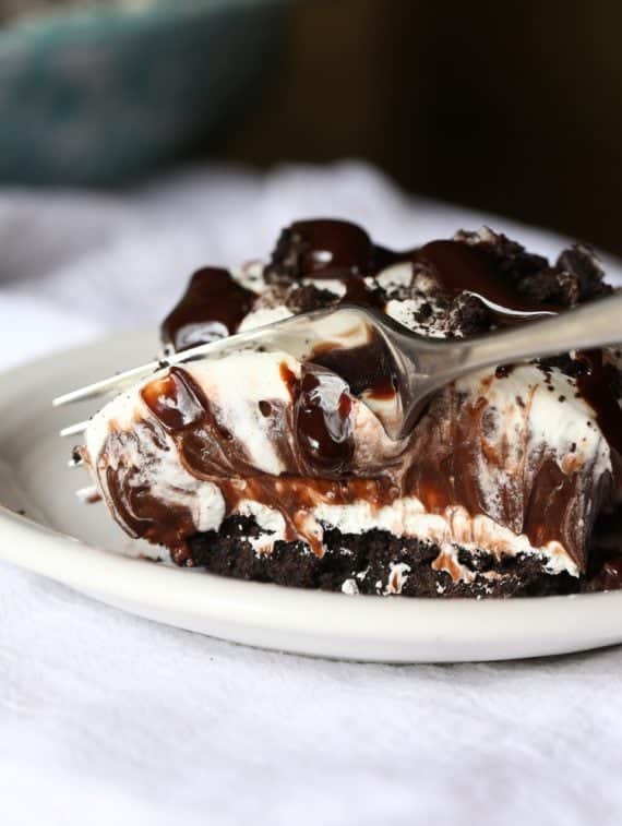 Chocolate Lasagna...layers of creamy chocolate, whipped cream, cream cheese and Oreo! Always a favorite!