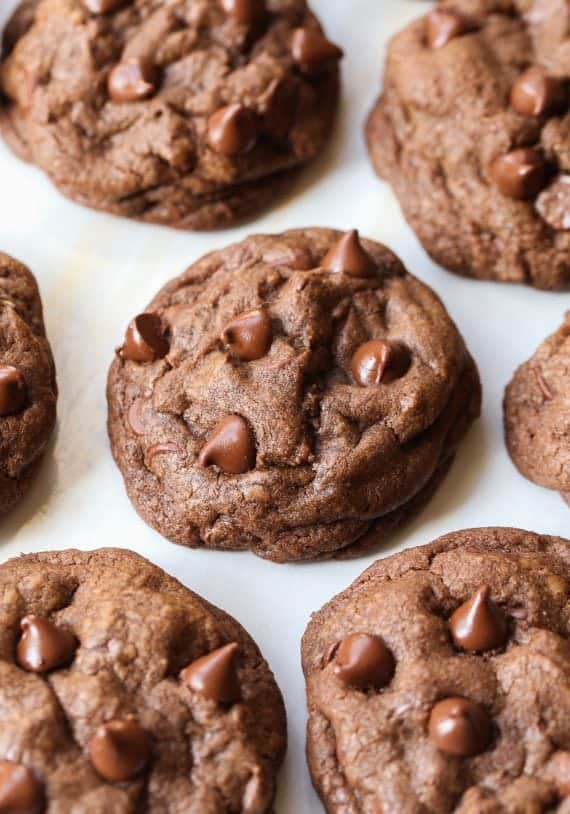 Double Chocolate Caramel Stuffed Cookies