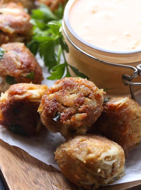 Crispy Crab Balls with Chipotle Tarter Sauce Cookies and Cups
