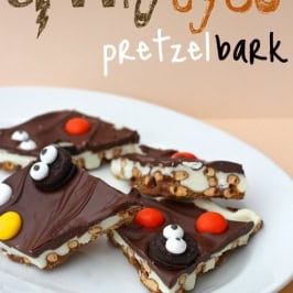 Spooky Eyes Pretzel Bark