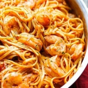 One Pot Shrimp Pasta - Cookies and Cups | Shrimp Pasta Recipe