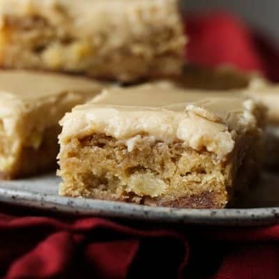 Apple Toffee Blondies with Brown Sugar Frosting
