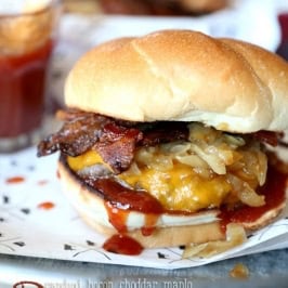 Candied Bacon Maple Cheddar Burger