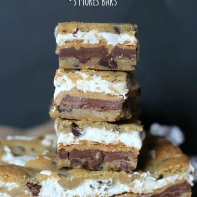 Chocolate Chip Cookie Peanut Butter S’mores Bars