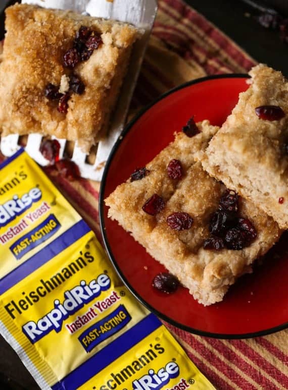 Cranberry Focaccia Bread is such a festive spin on classic focaccia bread! It's a little sweet, soft and totally festive!