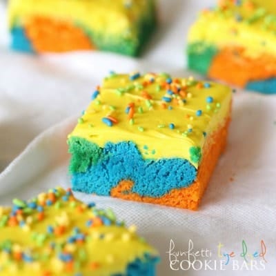 Funfetti Tye Dyed Cookie Bars