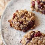 Banana Oatmeal Cookies on a plate.