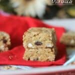 A Stack of Two White Chocolate Chip Granola Blondies