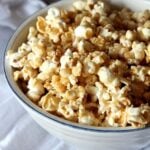 Salted Caramel Corn is crispy, sweet, coated in homemade caramel with the perfect amount of salt added for balance.