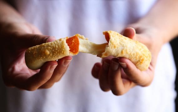 Cheesy Stuffed Pizza Breadsticks