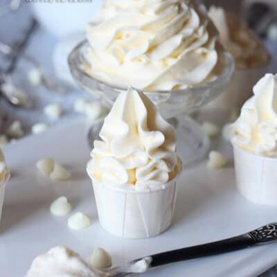 2 Ingredient White Chocolate Buttercream - Cookies and Cups