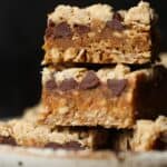 Peanut Butter Passion Bars... a buttery oat bar with a sweet peanut butter caramel filling topped with chocolate chips and more crumble!