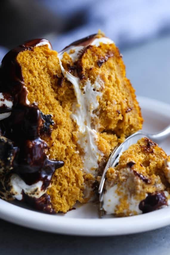 Pumpkin S'mores Cake