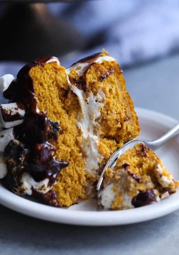 Pumpkin S'mores Cake