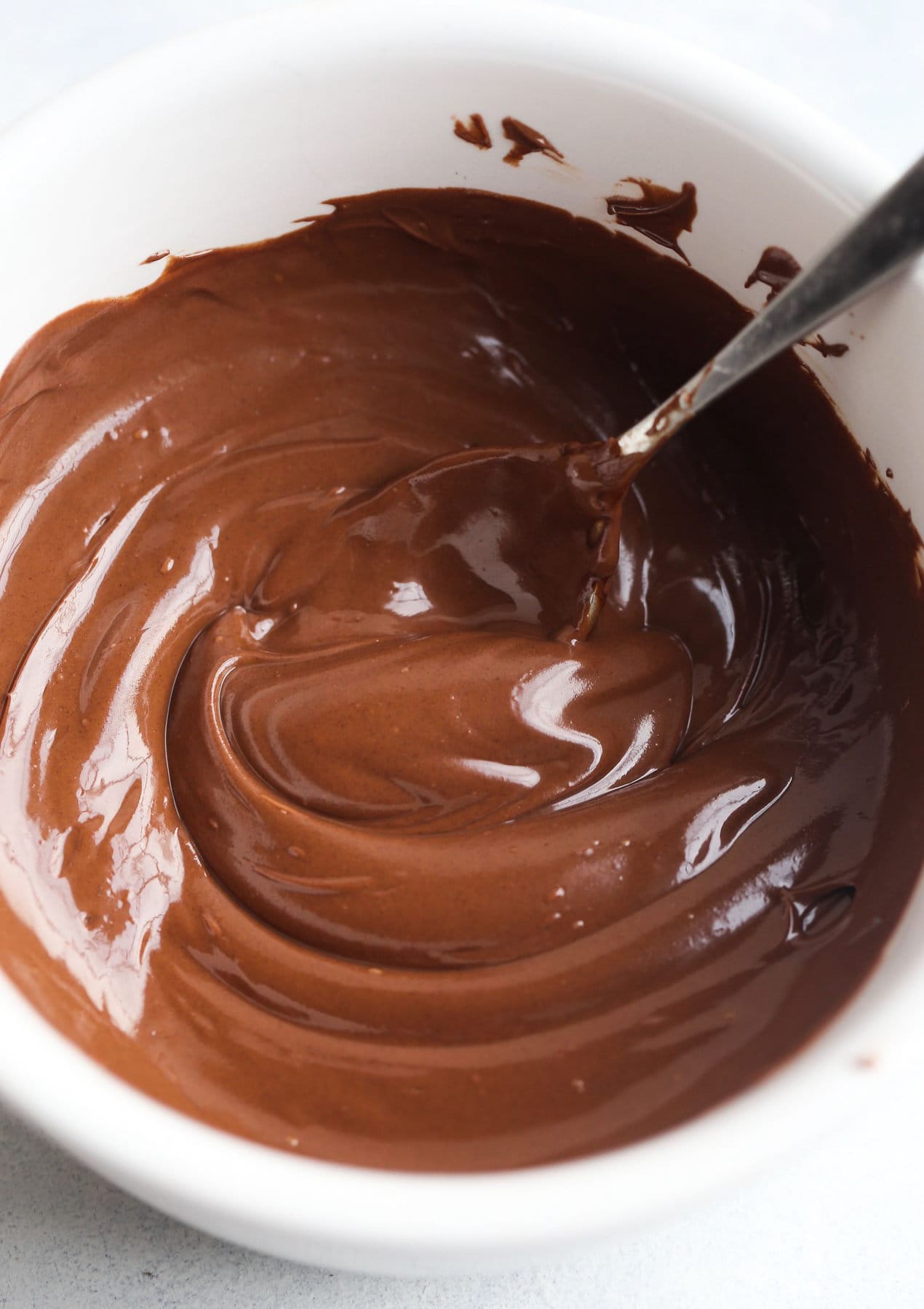 Melted chocolate in a bowl