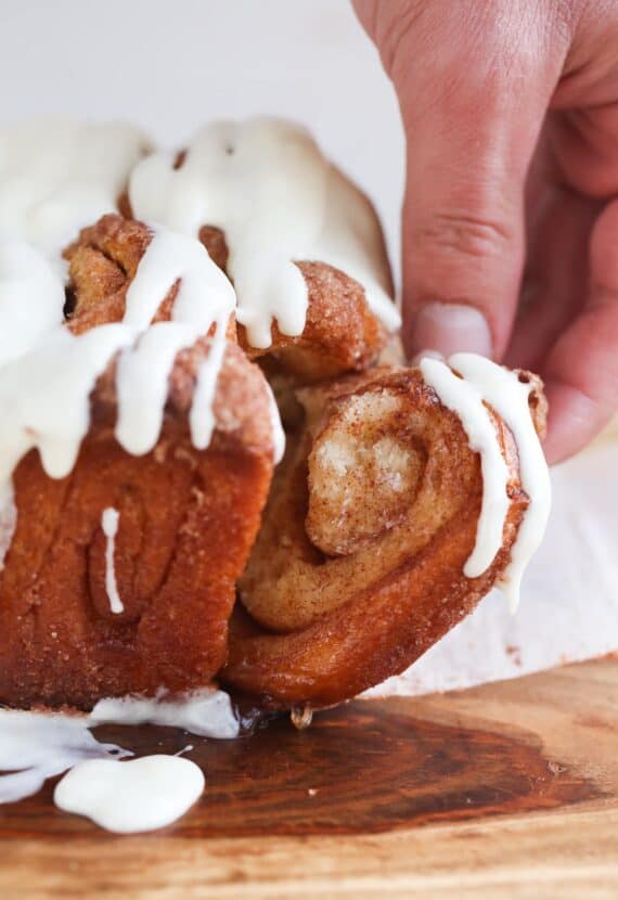Image of Pull Apart Cinnamon Roll Bread with Cream Cheese Icing