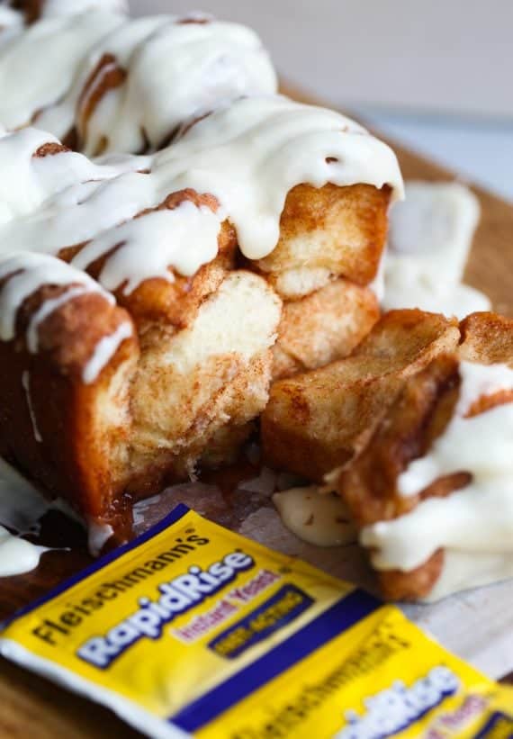 Pull Apart Cinnamon Roll Bread with Cream Cheese Icing