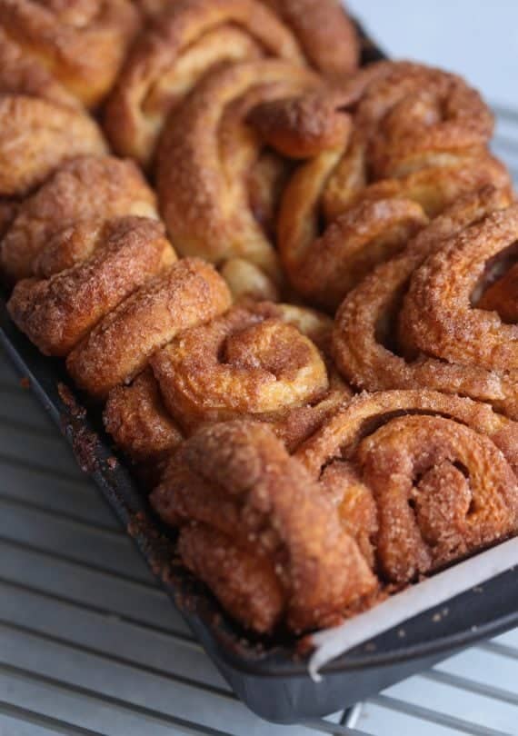 Pull Apart Cinnamon Roll Bread with Cream Cheese Icing