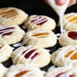 Image of Lemon Thumbprint Cookies Being Frosted