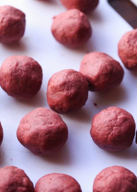 Red Velvet Snowball Cookies