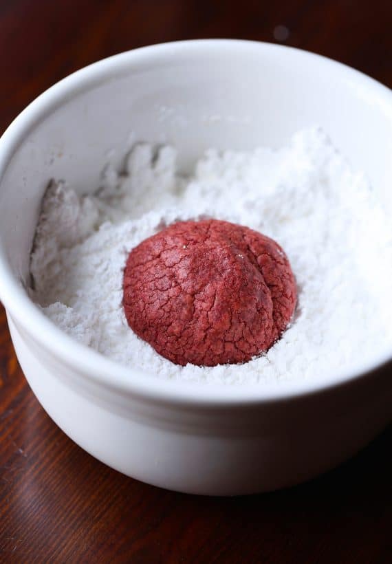 Red Velvet Snowball Cookies