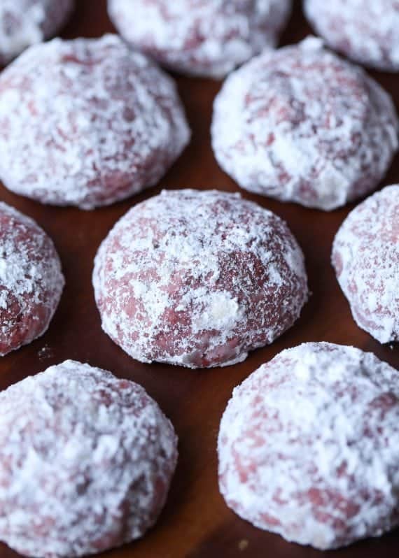 Red Velvet Snowball Cookies