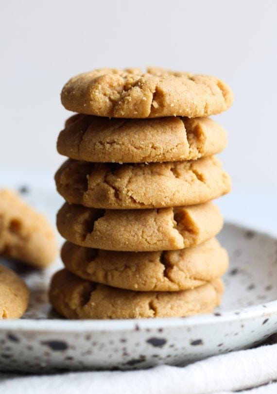 4-Ingredient Flourless Peanut Butter Cookies - The BakerMama