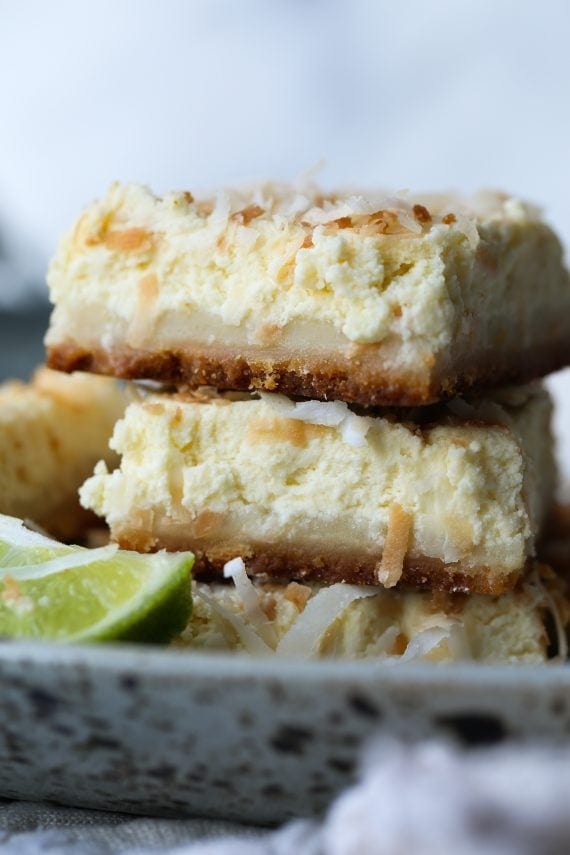 Coconut Lime Cheesecake Bars  Cookies and Cups